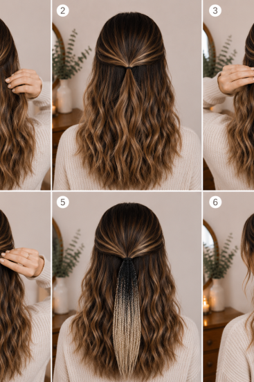 Siyah Sarı Ombre Örgülü Toka – El Yapımı Modern Boho Saç Aksesuarı
